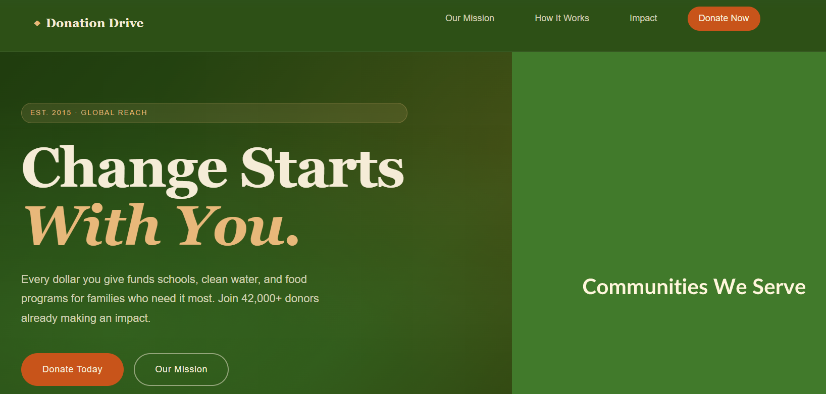 Donation Drive – Impact Today (Nonprofit & Charity)