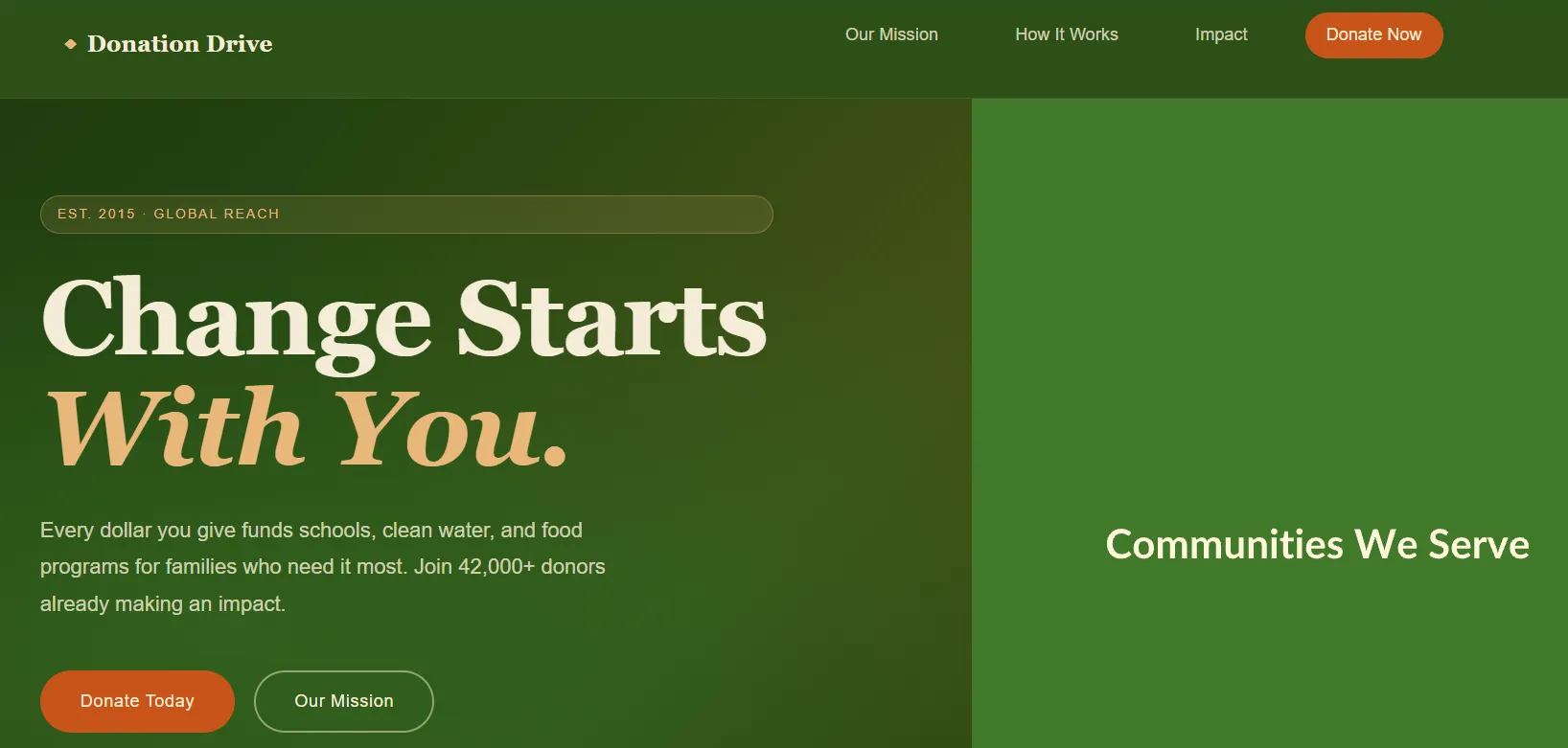 Donation Drive – Impact Today (Nonprofit & Charity)