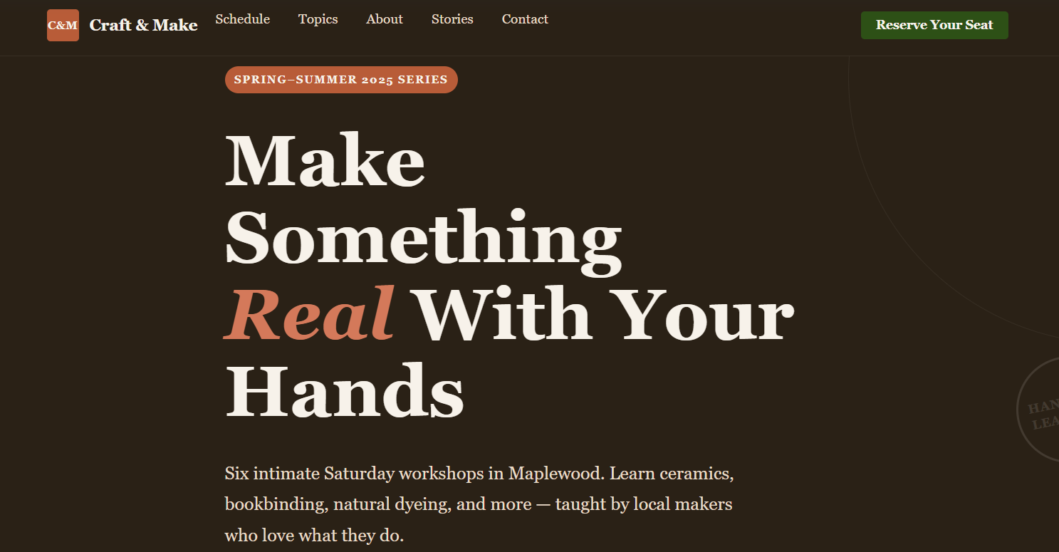 Local Workshop Series