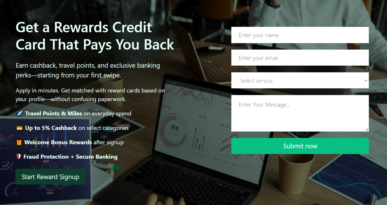 Credit Card – Rewards Signup (Finance & Banking)