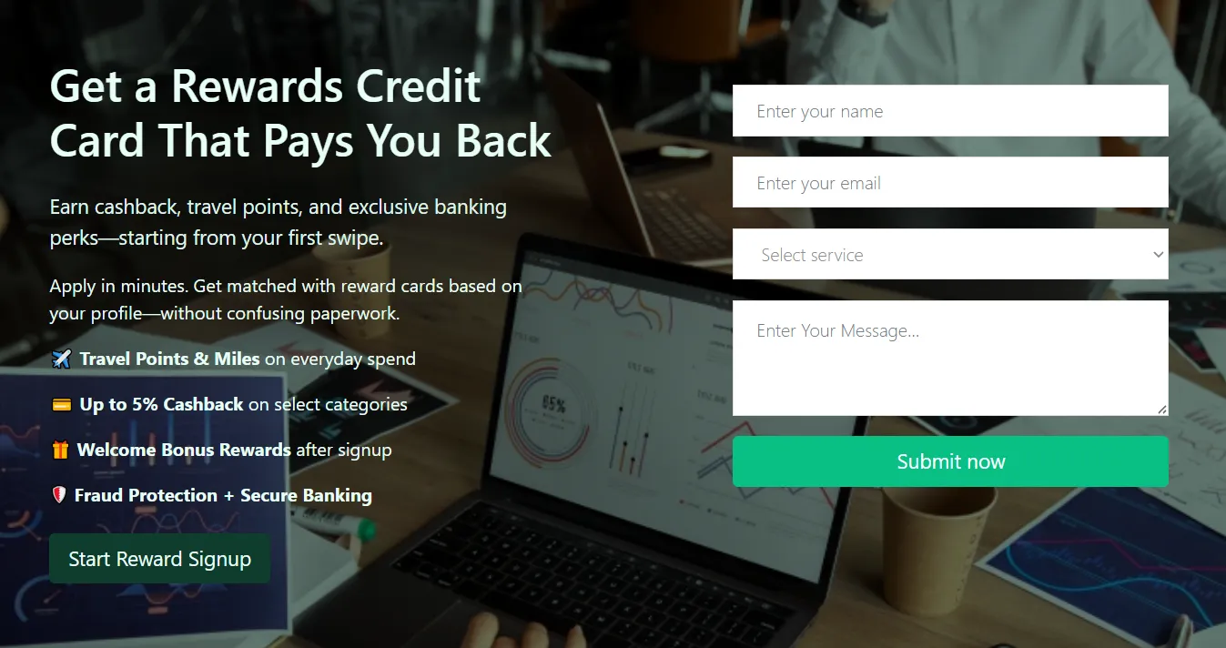Credit Card – Rewards Signup (Finance & Banking)