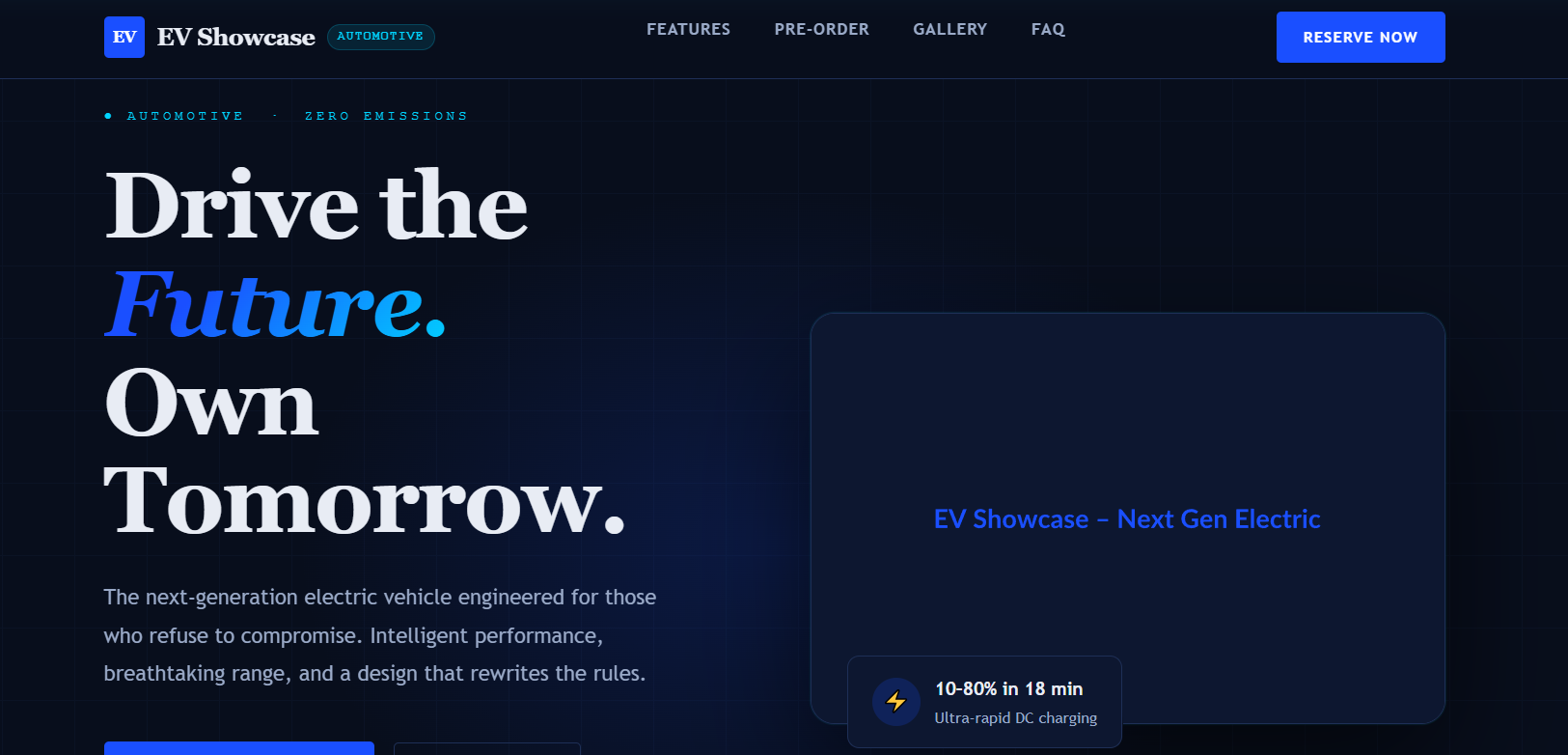 EV Showcase – Pre-Order Interest (Automotive)