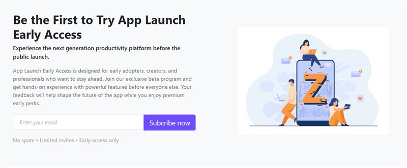 App Launch – Early Access (Mobile App)