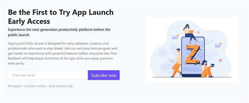 App Launch – Early Access (Mobile App)